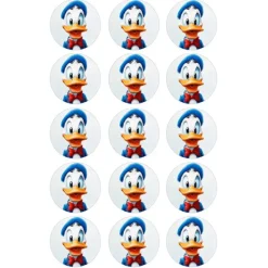Papel de azúcar de Pato Donald - 5 cm (15) - María Lunarillos