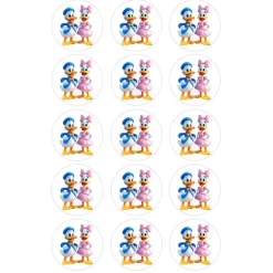Papel de azúcar de Pato Donald y Daisy - 5 cm (15) - María Lunarillos
