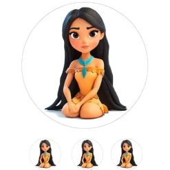 Papel de azúcar de Pocahontas - 20 cm - María Lunarillos
