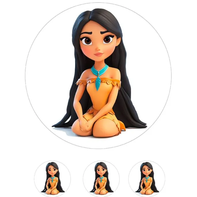 Papel de azúcar de Pocahontas - 20 cm - María Lunarillos