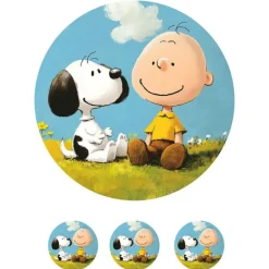 Papel de azúcar de Snoopy & Charlie Brown - 20 cm - María Lunarillos