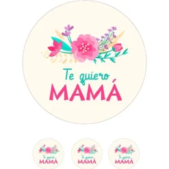 Papel de azúcar de Te quiero Mamá - 20 cm - María Lunarillos