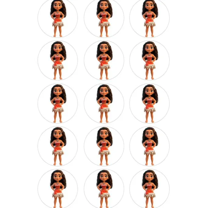 Papel de azúcar de Vaiana - 5 cm (15) - María Lunarillos