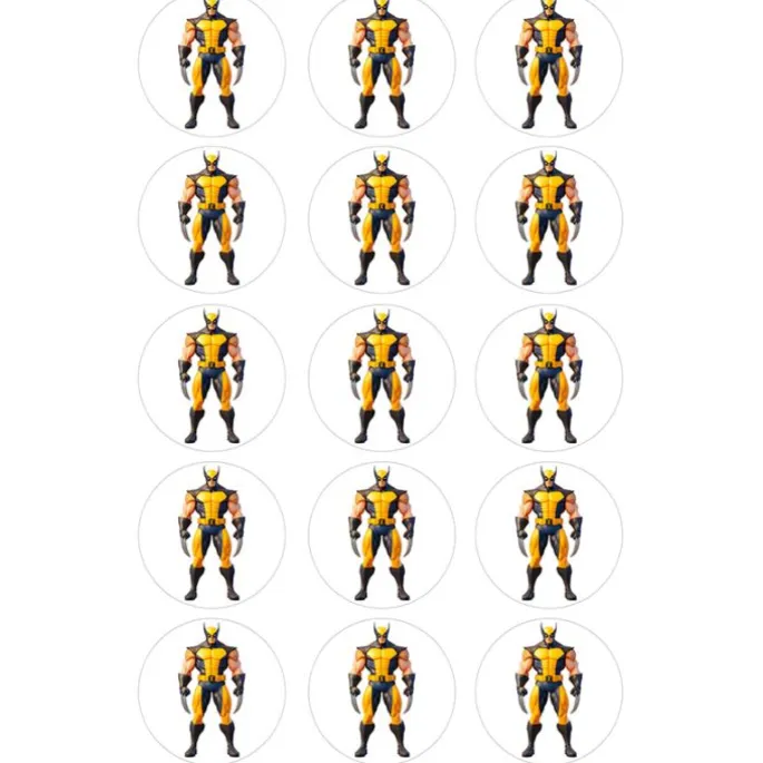 Papel de azúcar de Wolverine (Marvel) - 5 cm (15) - María Lunarillos