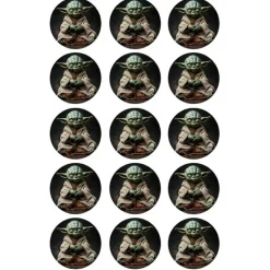 Papel de azúcar de Yoda 1 - 5 cm (15) - María Lunarillos