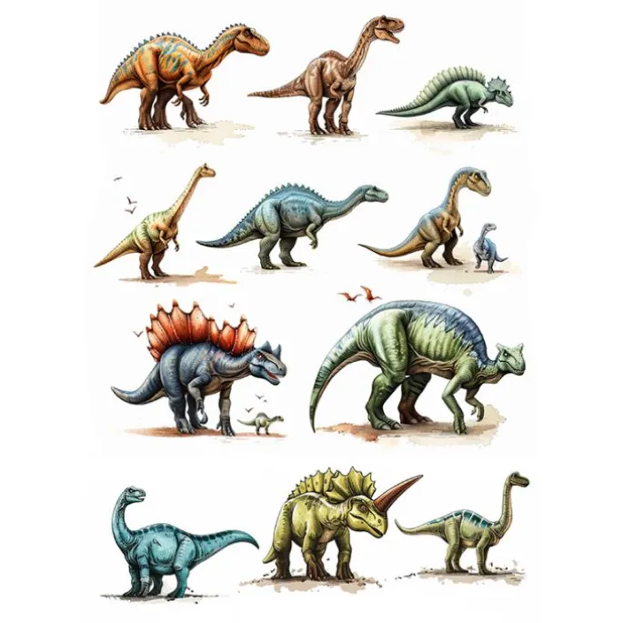 Papel de azúcar - Dinosaurios 1 (A4) - María Lunarillos