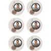 Papel de azúcar - 6 diseños iguales en Círculos de 8 cm Foto y Rótulo Diseño 1 - Impresión personalizada