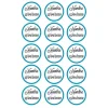 Papel de azúcar - 15 diseños iguales en Círculos de 5 cm Nombre y fecha Nacimiento - Impresión comestible personalizada