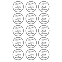 Papel de azúcar - 15 diseños iguales en Círculos de 5 cm Nombre y fecha Mi bautizo - Impresión comestible personalizada