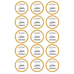 Papel de azúcar - 15 diseños iguales en Círculos de 5 cm Nombre y fecha Mi bautizo - Impresión comestible personalizada