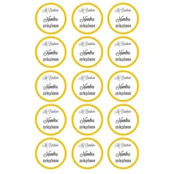 Papel de azúcar - 15 diseños iguales en Círculos de 5 cm Nombre y fecha Mi bautizo - Impresión comestible personalizada
