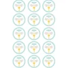 Papel de azúcar - 15 diseños iguales en Círculos de 5 cm Nombre y fecha Eucaristía Comunión - Impresión comestible personalizada