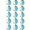 Papel de azúcar - 15 diseños iguales en Círculos de 5 cm Nombre y fecha Mi primera comunión azul - Impresión comestible personalizada