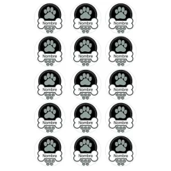 Papel de azúcar - 15 diseños iguales en Círculos de 5 cm Nombre mascota perro o gato - Impresión personalizada
