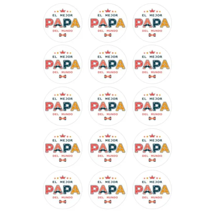 Papel de azúcar El mejor papá del mundo 5 cm (15) - María Lunarillos