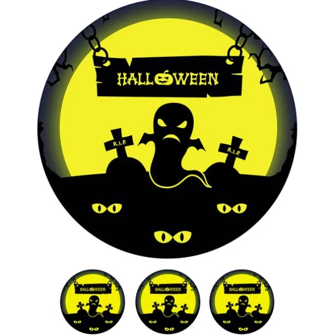 Papel de azúcar fantasma y tumbas Halloween 20 cm - María Lunarillos