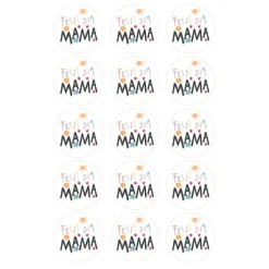Papel de azúcar Feliz día Mamá 5 cm (15) - María Lunarillos