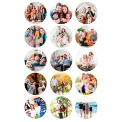 Papel de azúcar - 15 fotos diferentes en Círculos de 5 cm - Impresión comestible personalizada