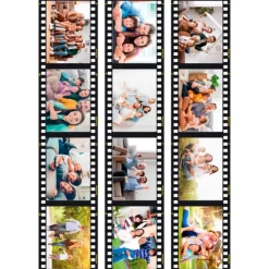 Papel de azúcar - 12 fotos diferentes en Tiras de película 6,5 x 4,5 cm Efecto Film - Impresión comestible personalizada