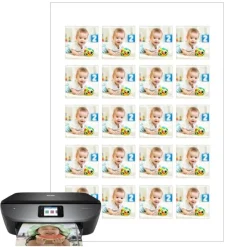 Papel de azúcar - 20 fotos iguales en Cuadrados de 4 cm - Impresión comestible personalizada