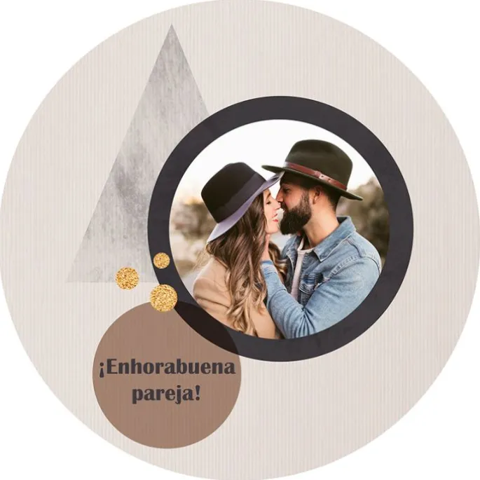 Papel de azúcar - Foto y Rótulo Diseño 1 - 20 cm - Impresión personalizada