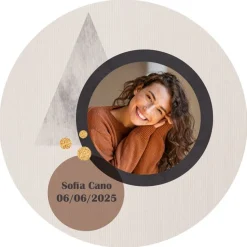 Papel de azúcar - Foto y Rótulo Diseño 1 - 20 cm - Impresión personalizada