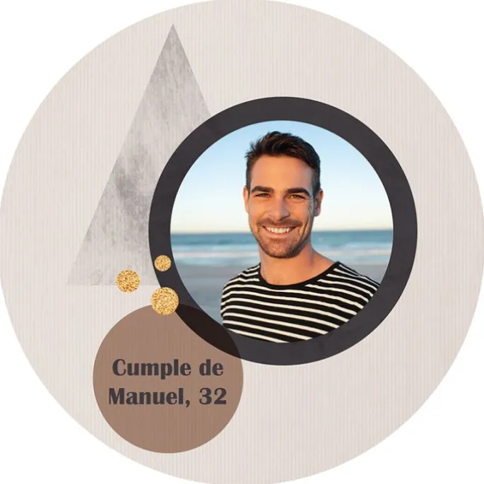 Papel de azúcar - Foto y Rótulo Diseño 1 - 20 cm - Impresión personalizada