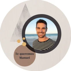 Papel de azúcar - Foto y Rótulo Diseño 1 - 20 cm - Impresión personalizada