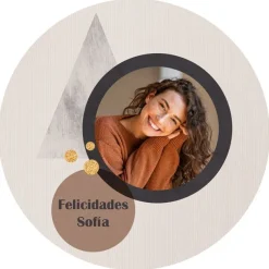 Papel de azúcar - Foto y Rótulo Diseño 1 - 20 cm - Impresión personalizada
