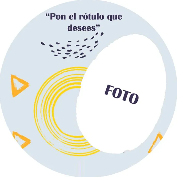 Papel de azúcar - Foto y Rótulo Diseño 2 - 20 cm - Impresión personalizada
