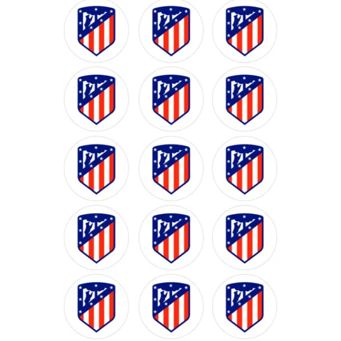 Papel de azúcar fútbol Escudo Atlético de Madrid 5 cm (15) - María Lunarillos