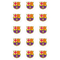 Papel de azúcar fútbol Escudo Barcelona 5 cm (15) - María Lunarillos