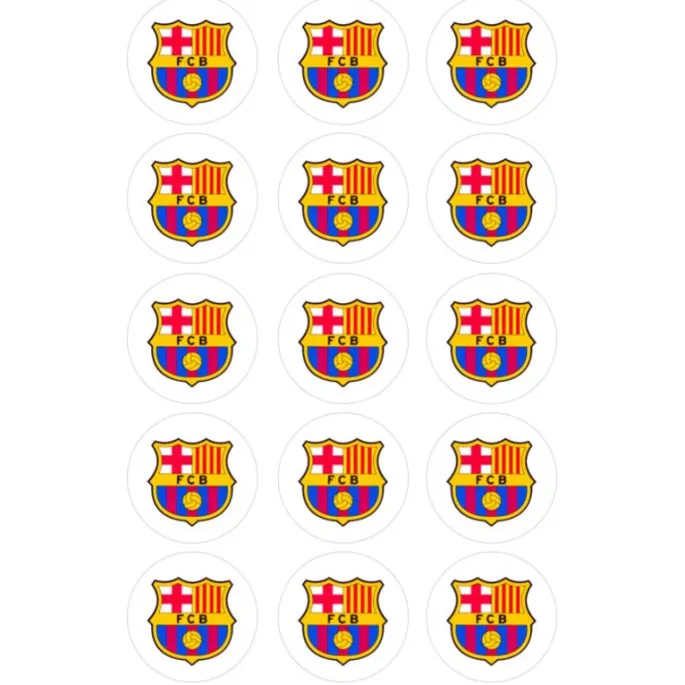 Papel de azúcar fútbol Escudo Barcelona 5 cm (15) - María Lunarillos