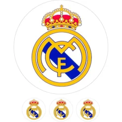 Papel de azúcar fútbol Escudo Real Madrid 20 cm - María Lunarillos