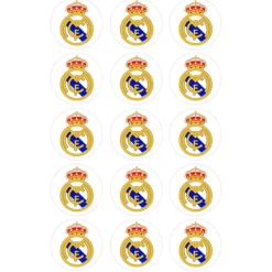 Papel de azúcar fútbol Escudo Real Madrid 5 cm (15) - María Lunarillos