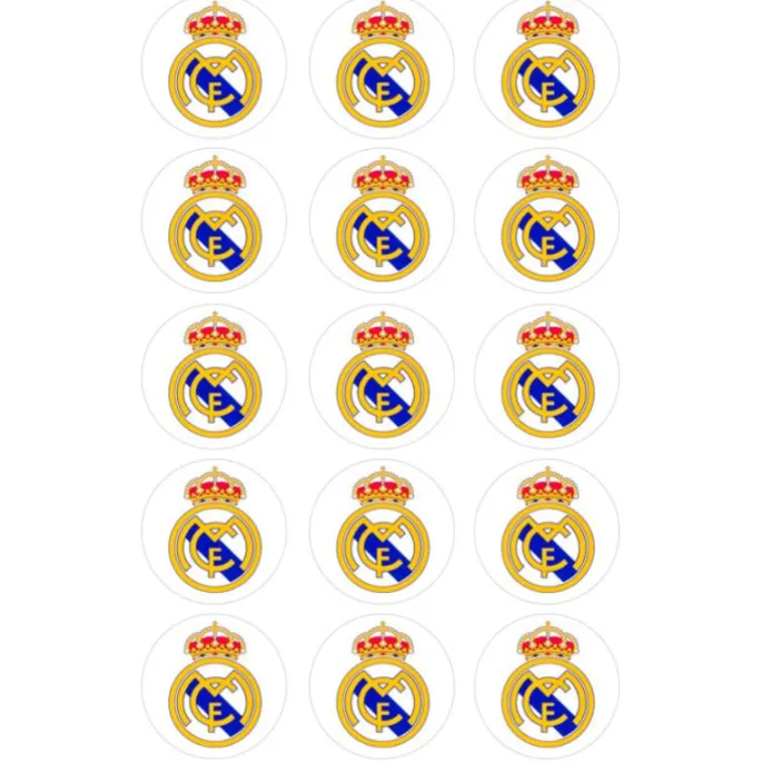 Papel de azúcar fútbol Escudo Real Madrid 5 cm (15) - María Lunarillos