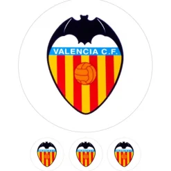 Papel de azúcar fútbol Escudo Valencia C.F. 20 cm - María Lunarillos