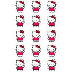 Papel de azúcar Hello Kitty 3 - 5 cm (15) - María Lunarillos