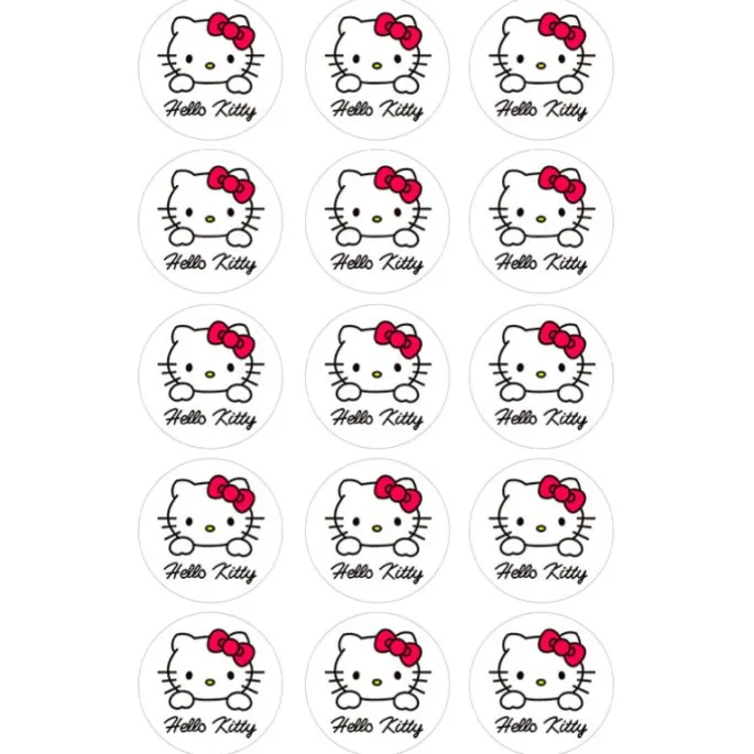 Papel de azúcar Hello Kitty 1 - 5 cm (15) - María Lunarillos