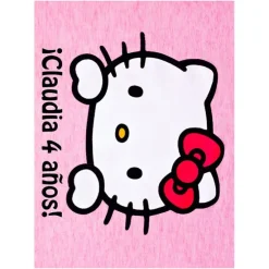 Papel de azúcar - Hello Kitty con texto corto personalizado A4 - Impresión comestible personalizada