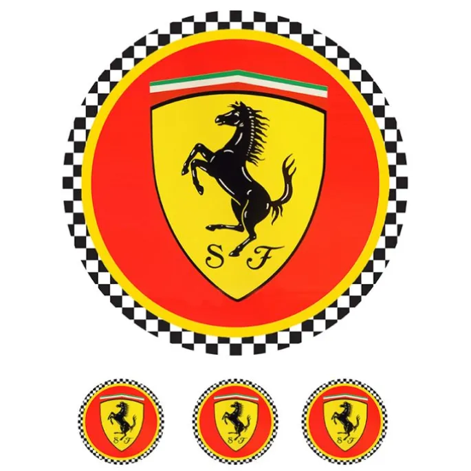 Papel de azúcar Logotipo Ferrari - 20 cm - María Lunarillos