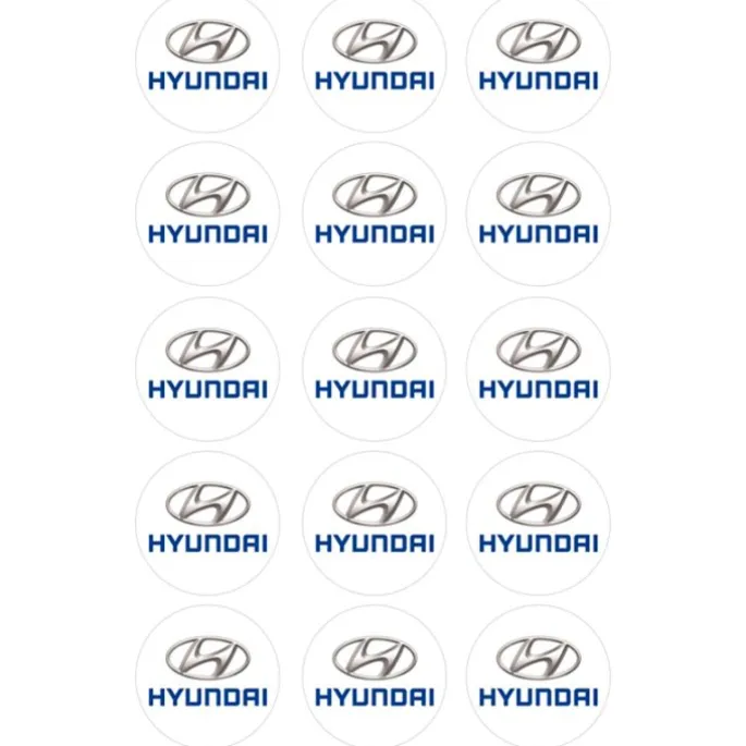 Papel de azúcar Logotipo Hyundai 5 cm (15) - María Lunarillos