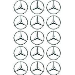 Papel de azúcar Logotipo Mercedes-Benz 5 cm (15) - María Lunarillos