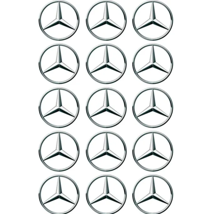 Papel de azúcar Logotipo Mercedes-Benz 5 cm (15) - María Lunarillos
