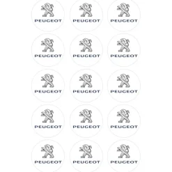 Papel de azúcar Logotipo Peugeot 5 cm (15) - María Lunarillos