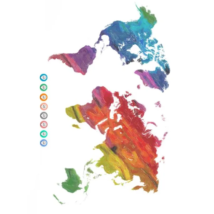 Papel de azúcar Mapa arcoíris A4 - María Lunarillos