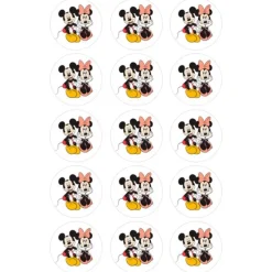 Papel de azúcar Mickey y Minnie Mouse 5 cm (15) - María Lunarillos
