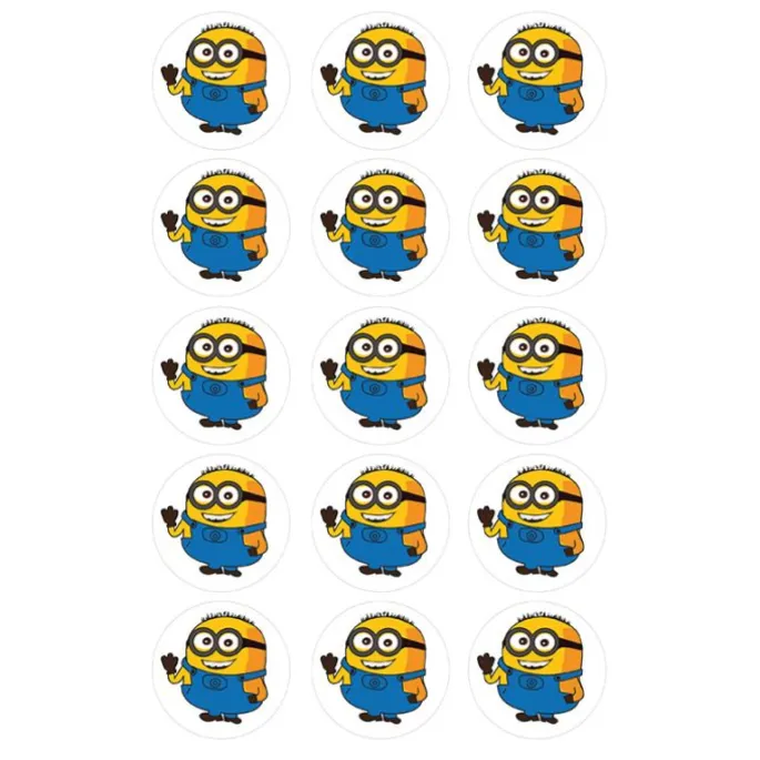 Papel de azúcar Minion 5 cm (15) - María Lunarillos
