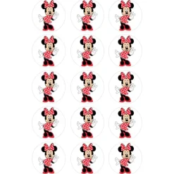 Papel de azúcar Minnie Mouse 5 cm (15) - María Lunarillos
