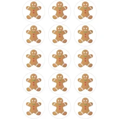 Papel de azúcar muñeco de jengibre 5 cm (15) - María Lunarillos